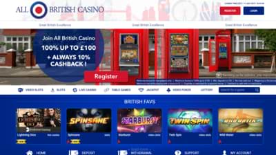 Screenshot of All British Casino online casino