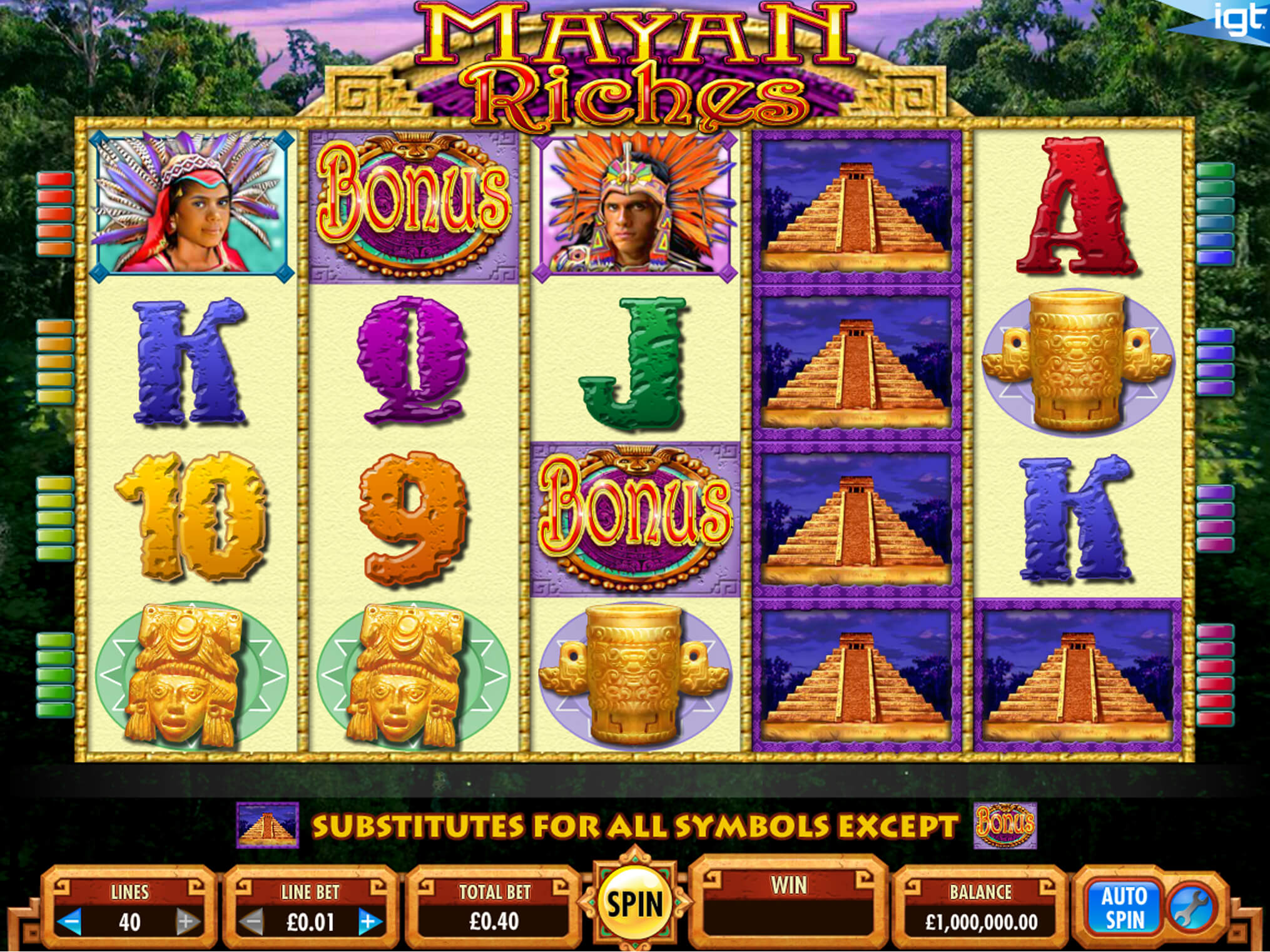 Snapshot from game: Mayan Riches slots