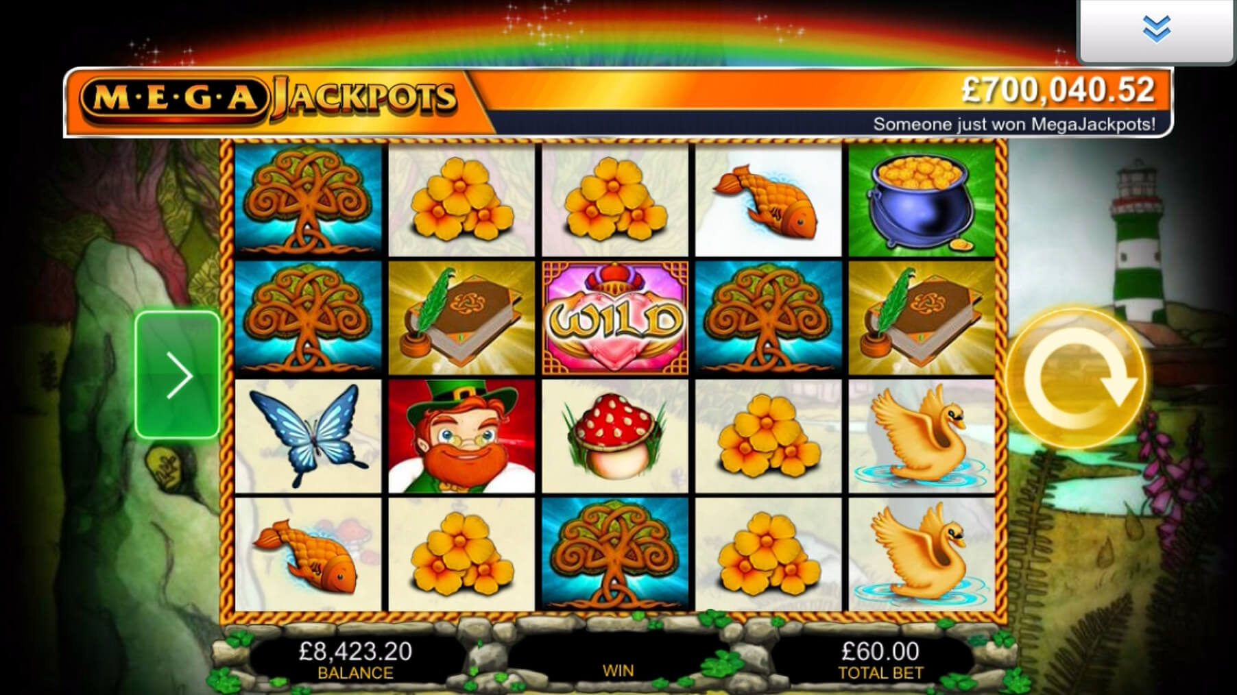 Here you can see a snapshot of the game: MegaJackpots Isle O'Plenty