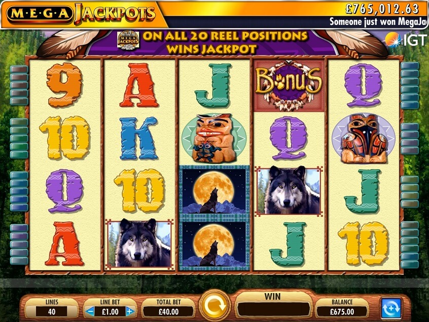 Screenshot of the game: MegaJackpots Wolf Run