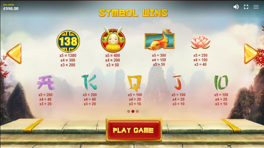 Draon's Luck slot symbols