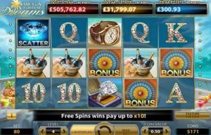 Screenshot of the Mega Fortune Dreams slot machine