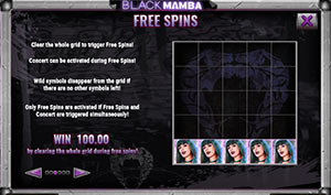 Free spins on Black Mamba slot machine