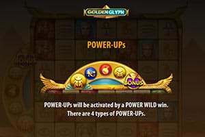 Power-Ups on Golden Glyph slot machine