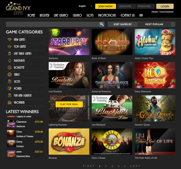 The Grand Ivy Casino - Online Games Slots