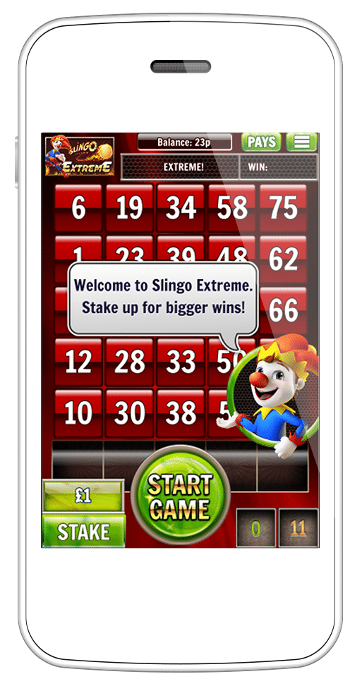 Slingo Extreme mobile screenshot