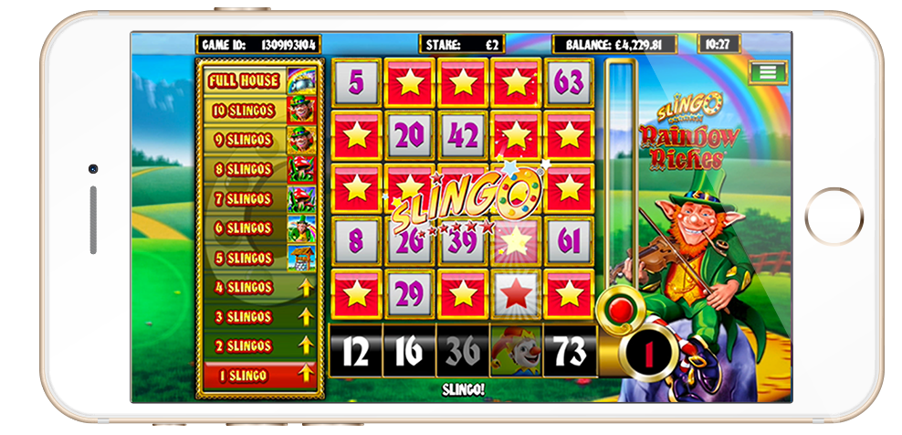 Slingo Rainbow Riches screenshot on mobile