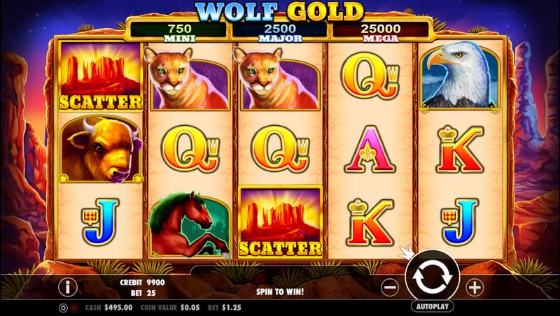 Wolf Gold slot online screenshot
