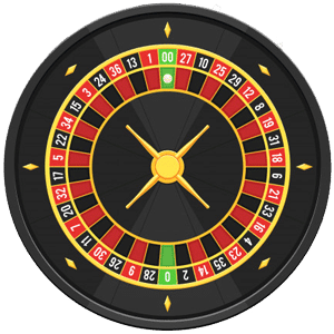 American roulette wheel with double zero