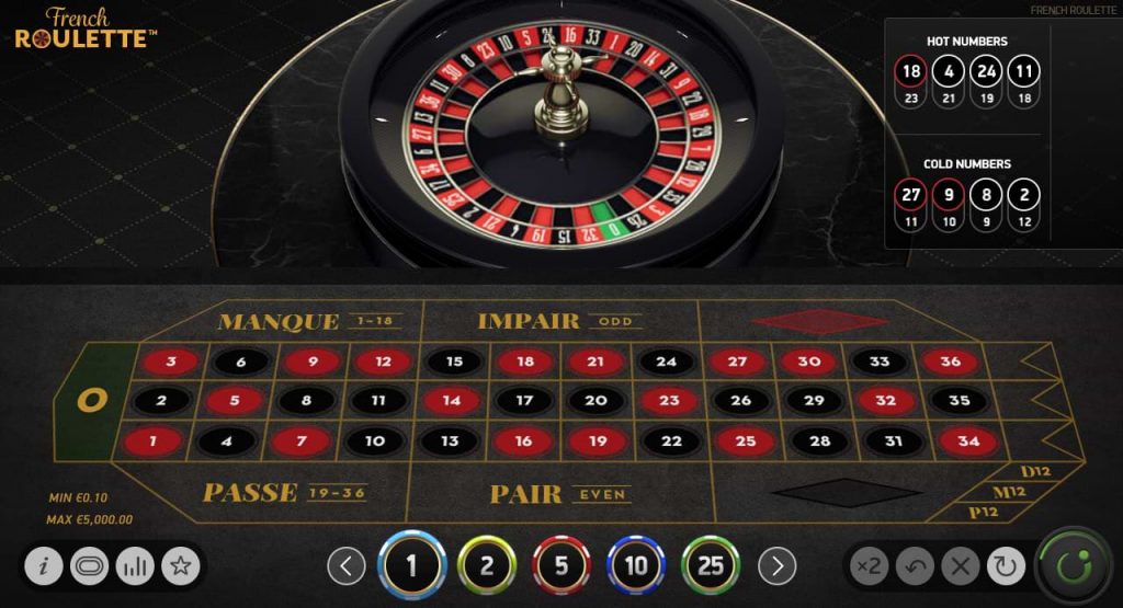 French roulette game screenshot