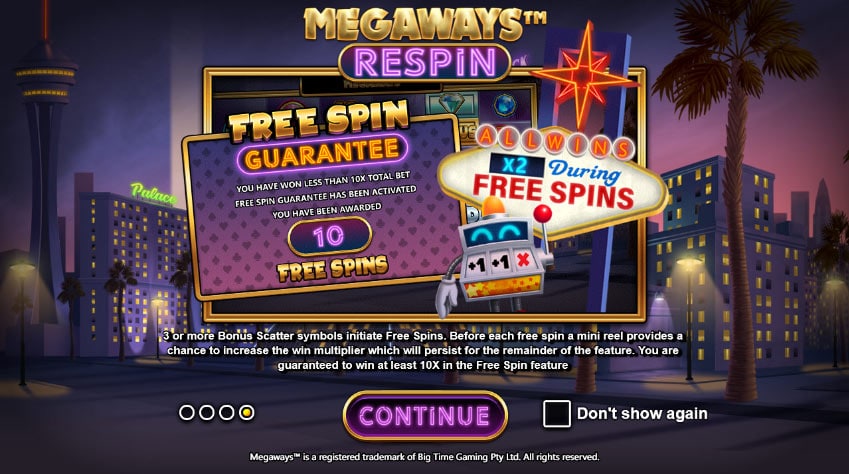 Megaways™ Respin free spins feature