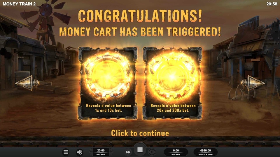 Money Train 2 Money Cart Bonus