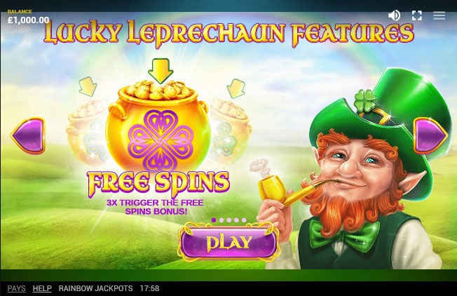 Rainbow Jackpots free spins feature