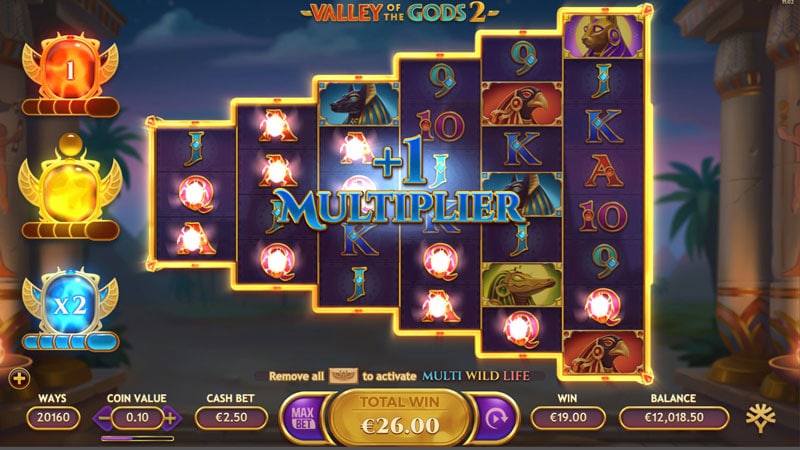 Valley of the Gods 2 multiplier feature