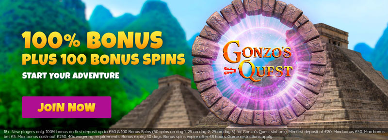 Fruit Kings welcome bonus gonzo's quest
