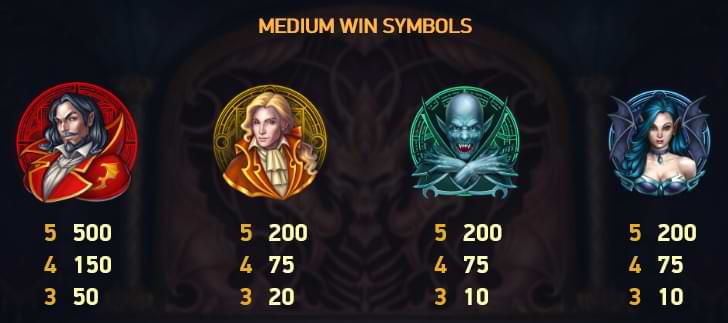 Blood Suckers II Medium Win Symbols