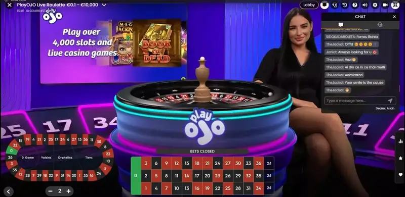 PlayOjo Live Roulette