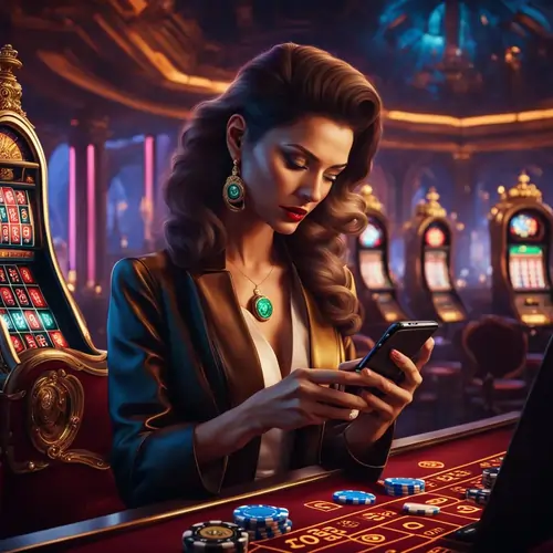 Woman searching a new online casino on her mobile phone